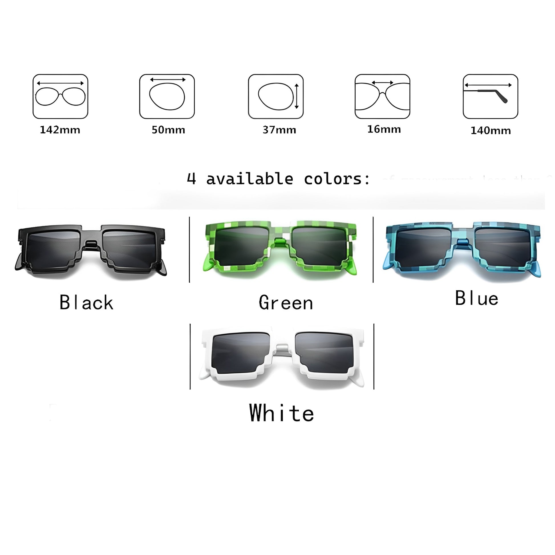 8-Bit Pixel Mosaic Minecraft Sunglasses - BeHappy Store -